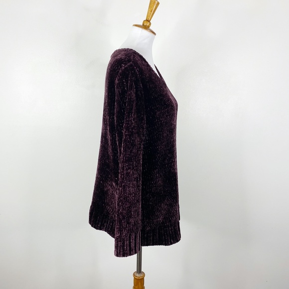 ORVIS Soft Chenille Pullover Sweater Plum Purple Sz. M - Picture 3 of 10